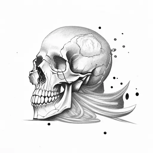 half skull half face tattoo design idea
