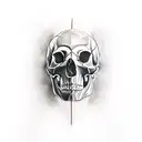 half skull half face tattoo design idea