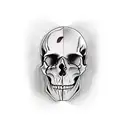 half skull half face tattoo design idea