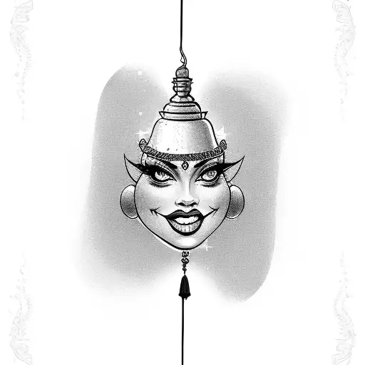 genie lady coming out of lamp tattoo design idea