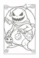 oogie boogie with dice tattoo design idea