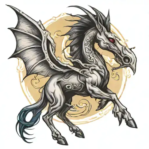 thestral, rearing, Harry Potter  tattoo design idea