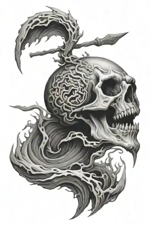 river styx of the underworld tattoo design idea
