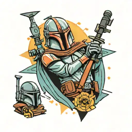 mandalorian, rick and morty, star wars, darth vader, truth makes strength, mission accomplished tattoo design idea