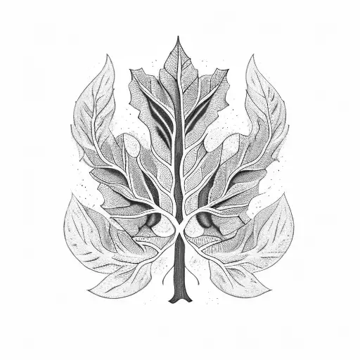 lungs, leaves tattoo design idea
