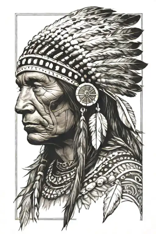 Native American  tattoo design idea