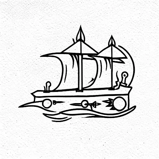 Burn the ship tattoo design idea