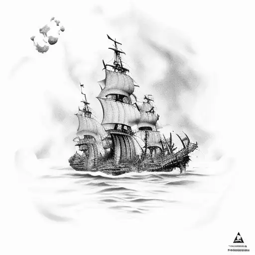 "Burning ship." Tribute to Hernán Cortés and his commitment to conquest. tattoo design idea