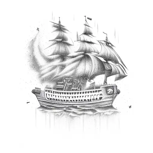 Burn the ship tattoo design idea