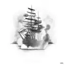 "Burning ship." Tribute to Hernán Cortés and his commitment to conquest. tattoo design idea