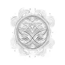 Ocean Waves in the shape of heart tattoo design idea