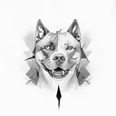 guerrero Espartano con un pitbull a su derecha y un lobo a su izquierda protegiendolo tattoo design idea