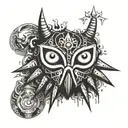 majora's mask tattoo design idea