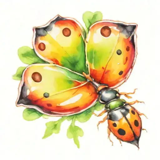 shamrock ladybug tattoo design idea
