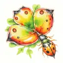 shamrock ladybug tattoo design idea