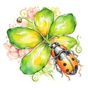 shamrock ladybug tattoo design idea
