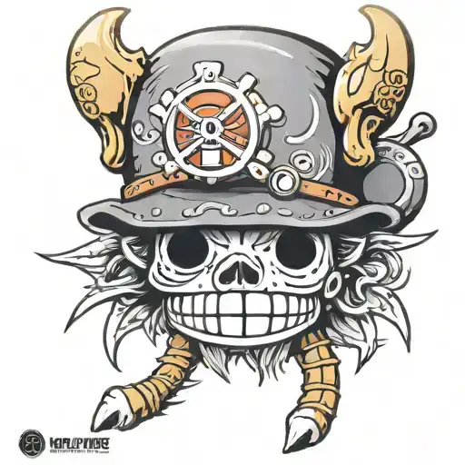 one piece chopper hat tattoo design idea