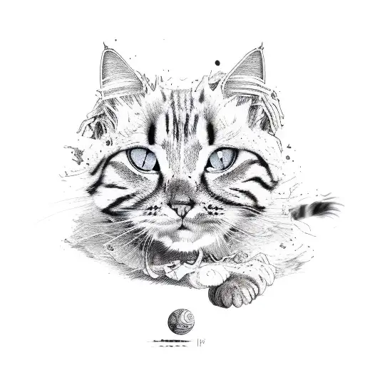 dirty cat  tattoo design idea