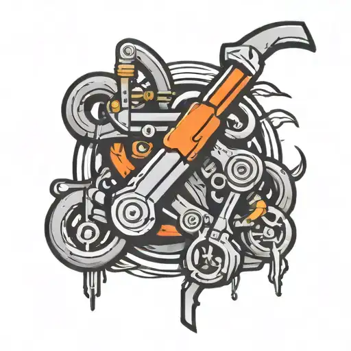 conduit bender and  pipe wrench  tattoo design idea