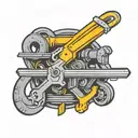 conduit bender and  pipe wrench  tattoo design idea