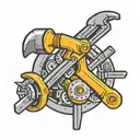 conduit bender and  pipe wrench  tattoo design idea