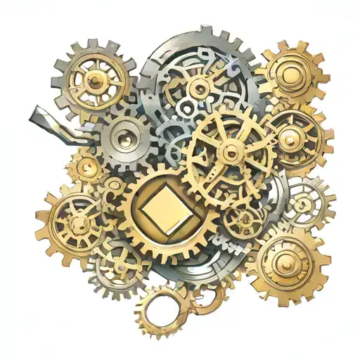 cogs forming the word Always tattoo design idea
