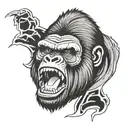 King gorilla screaming tattoo design idea