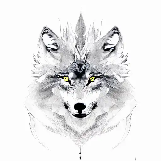 wolf, lion, and dragon  tattoo design idea