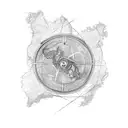 A film reel intertwined with a map, symbolizing your love for both movies and traveling tattoo design idea