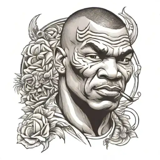 mike tyson portrait tattoo tattoo design idea