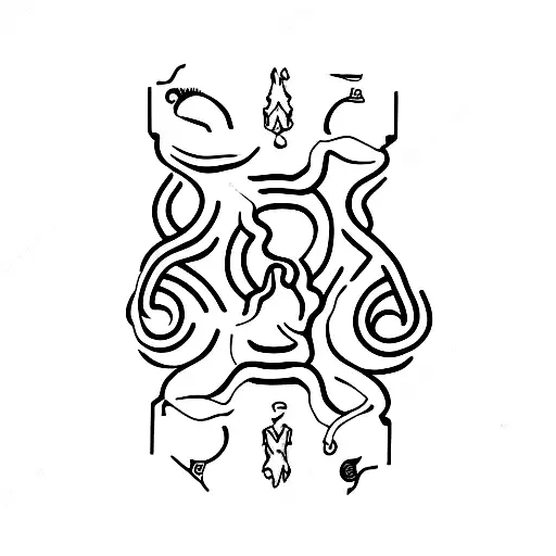 one hand adam creation and the other hand snake tattoo design idea