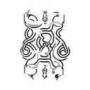 one hand adam creation and the other hand snake tattoo design idea