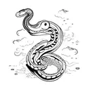 one hand adam creation and the other hand snake tattoo design idea