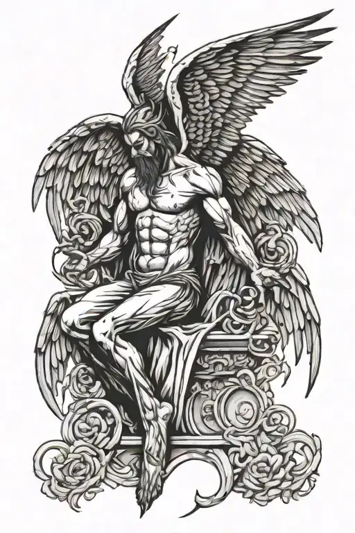 lucifer fallen angel tattoo design idea