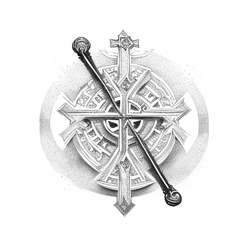 Jewish cross crusades tattoo design idea