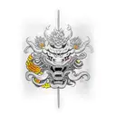 Hannya mask SNAKE AND chrysanthemum FULL ARM SLEEVE tattoo design idea