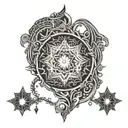 Borderline": A tattoo featuring a border or boundary line with psychedelic elements merging on either side, symbolizing  tattoo design idea