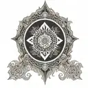 Borderline": A tattoo featuring a border or boundary line with psychedelic elements merging on either side, symbolizing  tattoo design idea