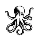 Two cute octopus  tattoo design idea
