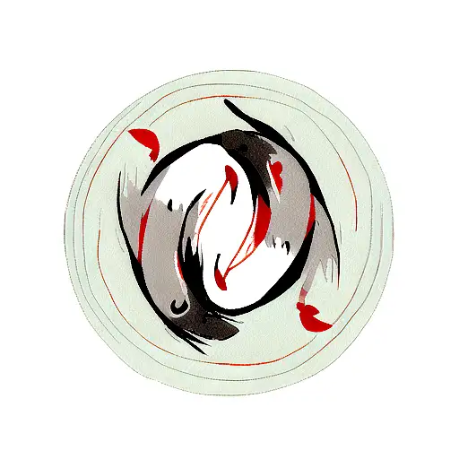 yin and Yang koi fish tattoo design idea