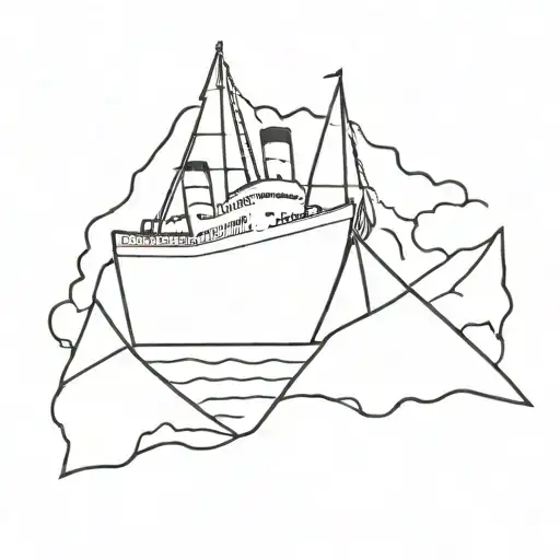 titanic outline tattoo tattoo design idea