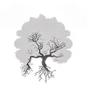 A minimalist tree tattoo with branches shaped like Shitzu dogs, symbolizing the strong roots your pet has in your heart even after passing away tattoo design idea
