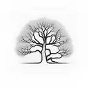 A minimalist tree tattoo with branches shaped like Shitzu dogs, symbolizing the strong roots your pet has in your heart even after passing away tattoo design idea
