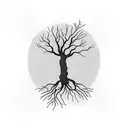 A minimalist tree tattoo with branches shaped like Shitzu dogs, symbolizing the strong roots your pet has in your heart even after passing away tattoo design idea
