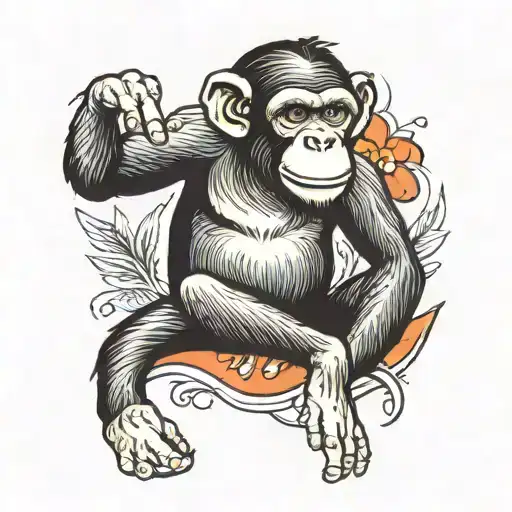 chimpanzee tattoo design idea