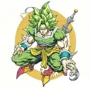 broly dragon ball morphing tattoo design idea