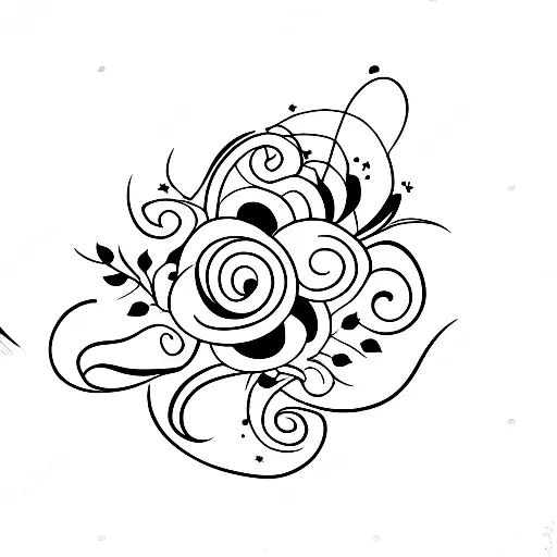 spine tattoo with flowers and stars tattoo design idea