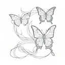 m c cats butterfly  tattoo design idea