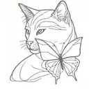 m c cats butterfly  tattoo design idea