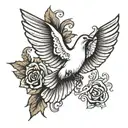 a dove above the word free bird tattoo design idea